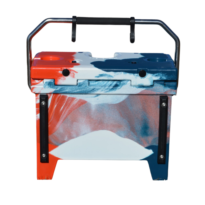 red white and blue multi-colored cooler