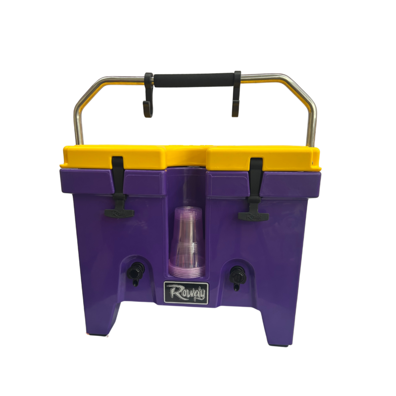 NEW 3 Gallon Purple/Gold Rowdy Cooler